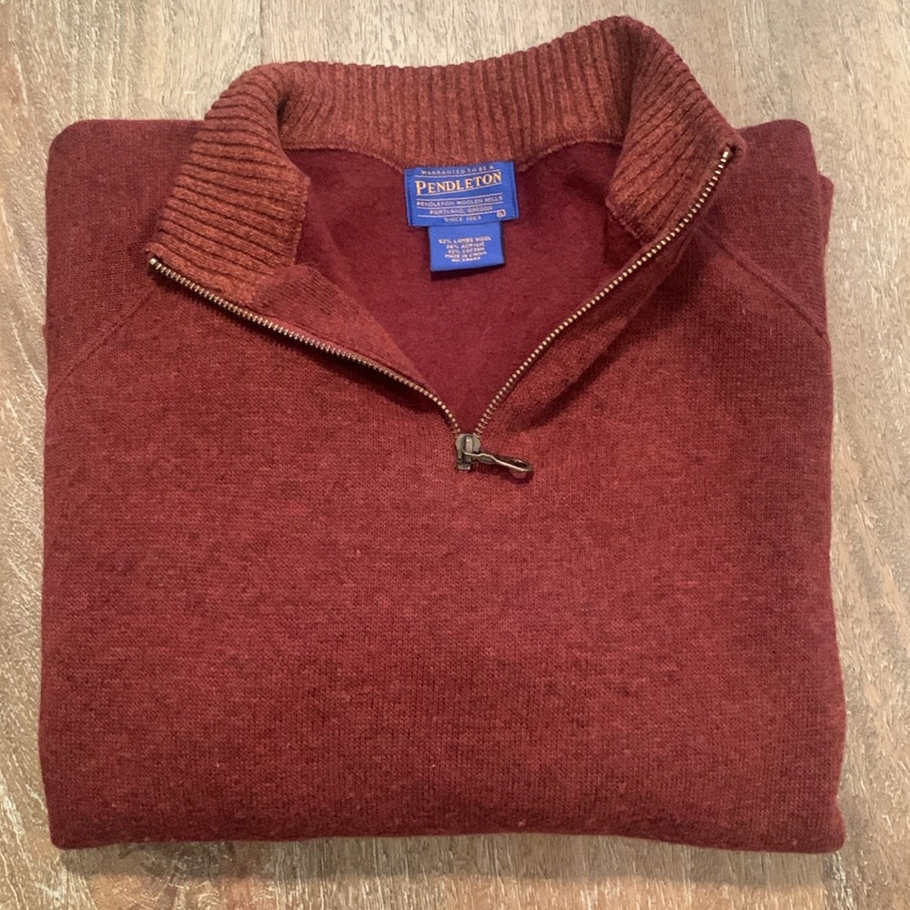 Pendleton Large Wool Blend Quarter Zip Pullover I… - image 1
